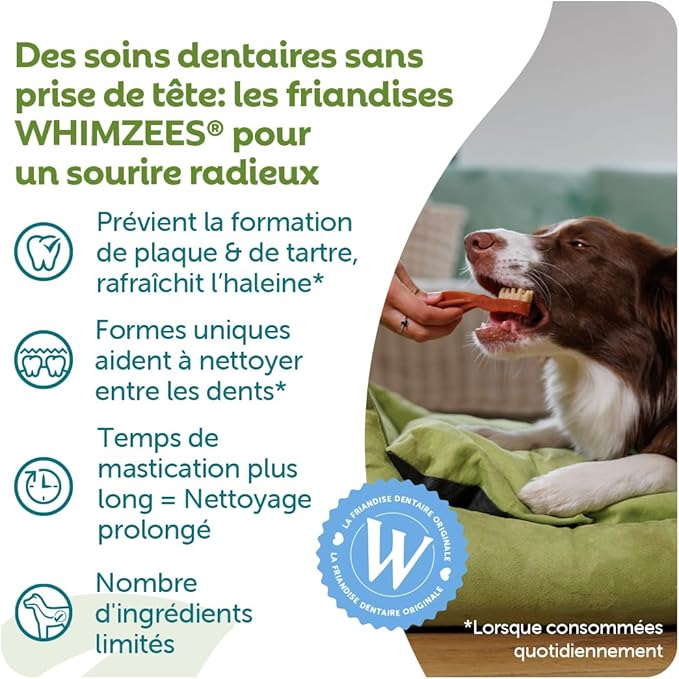 Whimzees Natural Dental Dog Chew Long lasting, Variety Box Mixed Shapes, Small, 56 Pieces