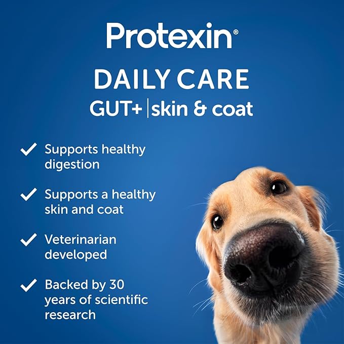 Protexin Daily Care Gut+ Skin & Coat | 60 Dog Chews, Salmon and Sweet Potato Flavor Dog Supplement | Probiotics for Dogs, Dog Postbiotics