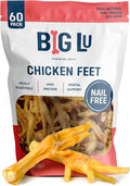 Big Lu – Nail-Free Chicken Feet Dog Chews, (60 Pack) |100% Natural Single-Ingredient Treats, Rawhide-Free, Long-Lasting, Rich in Glucosamine and Chondroitin for Joint Health
