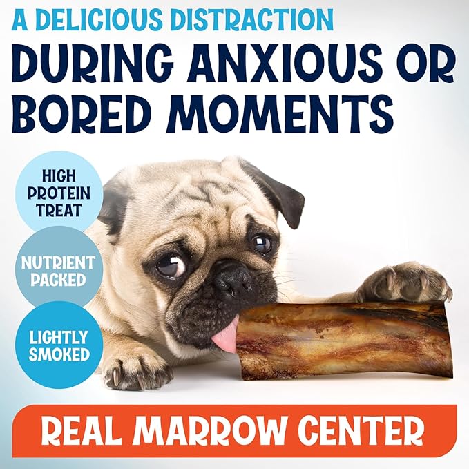Beef Marrow Bones for Dogs, 3" Bone, Long Lasting Stuffed Treats, Tasty and Healthy Snack for Small and Medium Sized Pets, (6 Pack)