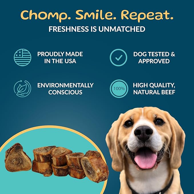 TREATOPIA Adventure Dog Bones, Delights, 1-2”, 8 PC - All-Natural, Center-Cut, Long-Lasting, Healthy, Single Ingredient, Bone Marrow, Hand-Trimmed, Slow-Roasted, Made in The USA, No Additives