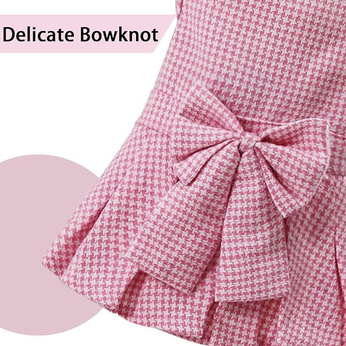 Pet Dresses for Small Dogs Cats Girl, Cute Princess Bowknot Dress Puppy Shirt All Weather Skirt Clothes Cat Apparel for Birthday Wedding Party Holiday (Pink, Small)
