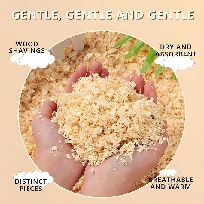 1LB Hamster Bedding, Sawdust, Wood Shavings, Pine Shavings, Guinea Pig Bedding, Rabbit Bedding, Rat Bedding, Small Animal Bedding, Pet Bedding, Wood Chips for Pets