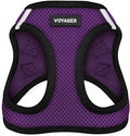 Best Pet Supplies Voyager Step-in Air Harness - All Weather Mesh, Reflective, No Pull Harness for Dogs, Cats - Secure with Hook & Loop Fastener, Buckle, Double D-Rings - Purple/Black Trim, XXS