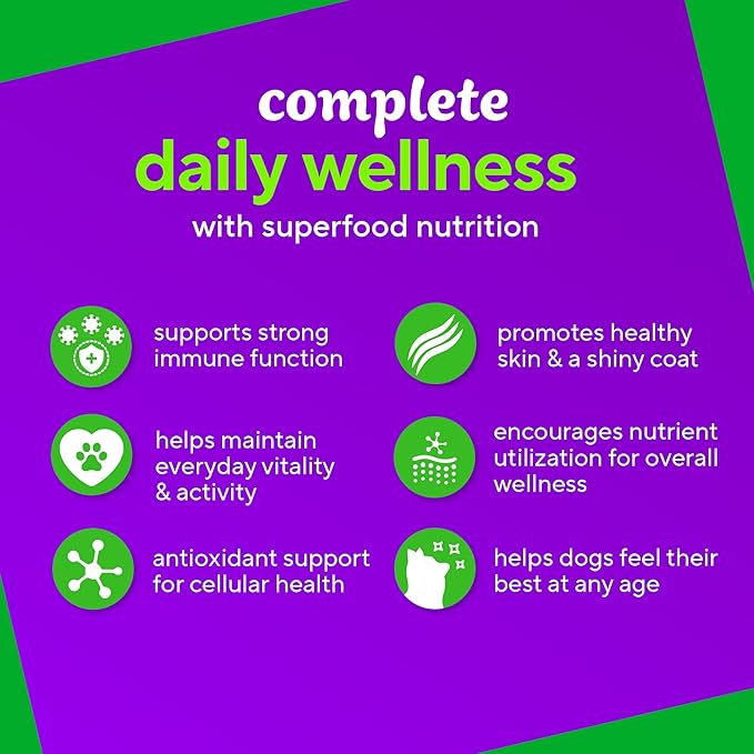 VitaFusion for Dogs Superfood Multivitamin – Daily Immune, Skin & Bone Support with Vitamins A, D & E + Antioxidant Superfoods – Vet Formulated Wellness for Puppies to Senior Dogs, 120 Chews.