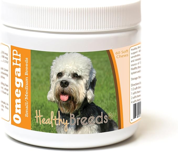 Healthy Breeds Dandie Dinmont Terrier Omega HP Fatty Acid Skin and Coat Support Soft Chews 60 Count