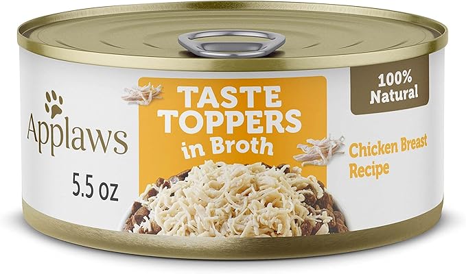 Applaws Taste Toppers, Grain-Free Dog Food Topper, Limited Ingredient, Chicken Breast in Broth (12 x 5.5oz Cans)