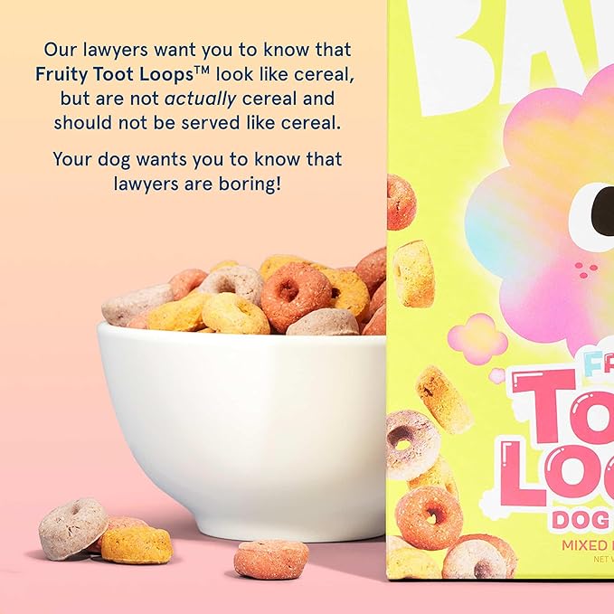 Barkbox Fruity Toot Loops-Real Mixed Berry Flavor with Real Fruit, Nutritious Grains, No Corn or Soy-24 oz Box
