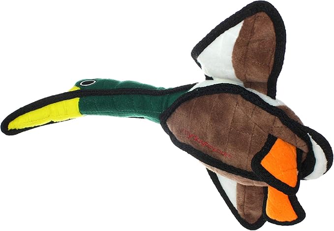 TUFFY - World's Tuffest Soft Dog Toy -Barnyard- Multiple Layers. Made Durable, Strong & Tough. Interactive Play (Tug, Toss & Fetch). Machine Washable & Floats. (Duck, Large 2 Pack)