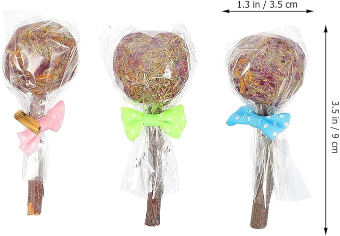 balacoo Rabbit Toys Teething Toys 10pcs Rabbit Chewing Stick Bunny Lollipops Teeth Care Toy Pet Teeth Bite Rod Treats Hamster Guinea Pig Herbage Sticks (Random Color) Bunny