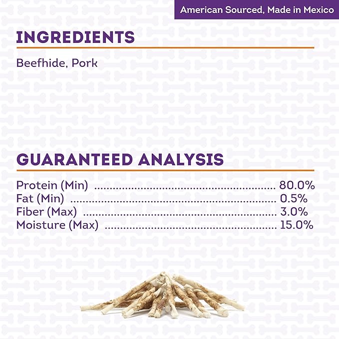 Combo Chews Beefhide Twist Sticks 5" w/Pork Meat Wrap Dog Chew Treats - 20 Count/1 Pack