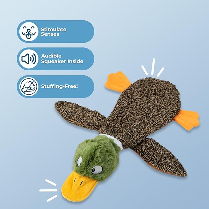 Best Pet Supplies Squeaky Dog Toys with Soft Durable Fabric for Small, Medium and Large Pets Interactive Toy for Indoor Play, Supports Active Biting and Play - 1Wild Duck, Alligator, Medium