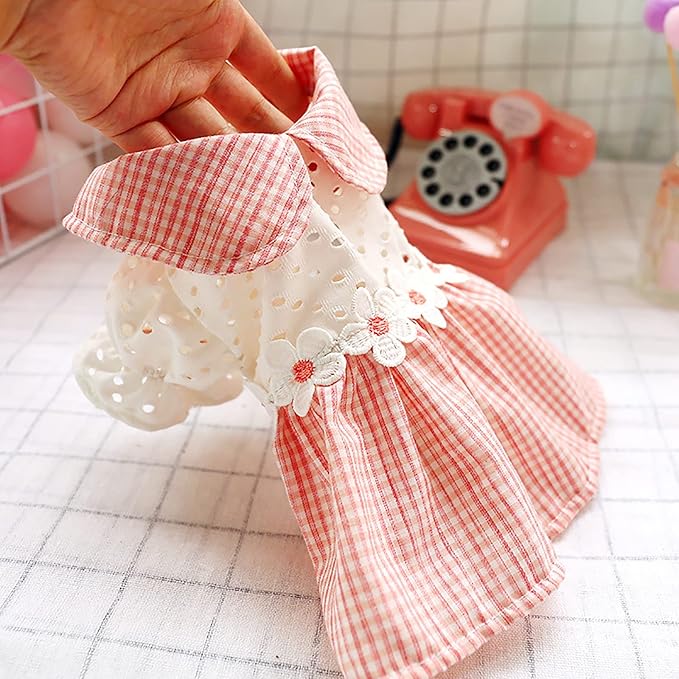 Dog Clothes Puppy Floral Dress for Small Dogs Girl Summer Dog Cute Princess Bowknot Dress Apparel Yorkies Chihuahua Lightweight Breathable Outfits Female Dog Cat Holiday Sundress