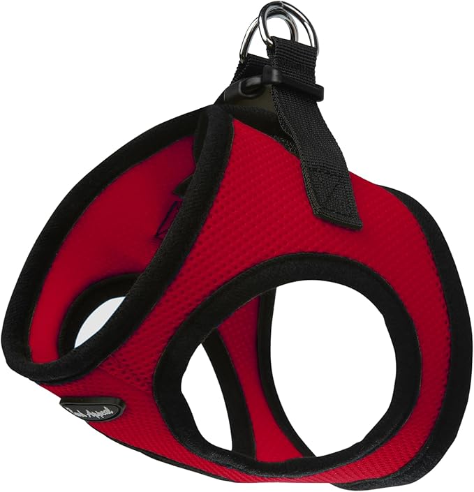 Bark Appeal Red Step-in Dog Harness for Small to Medium Sized Pets – Updated Sizing, Re-Measuring is Essential – Soft Vest Harness – Anti-Choke with Adjustable Strap & Heavy Duty Clip – M