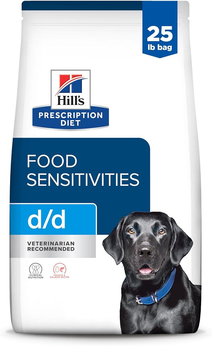Hill's Prescription Diet d/d Food Sensitivities Dry Dog Food, Potato & Salmon, 25 lb. Bag