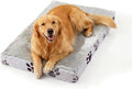 Large Dog Bed for Crate, 35x22 Inch Washable Crate Mat with Removable Cover & Anti-Slip Bottom, Comfy Orthopedic Egg Crate Foam Flat Pet Bed, Light Grey