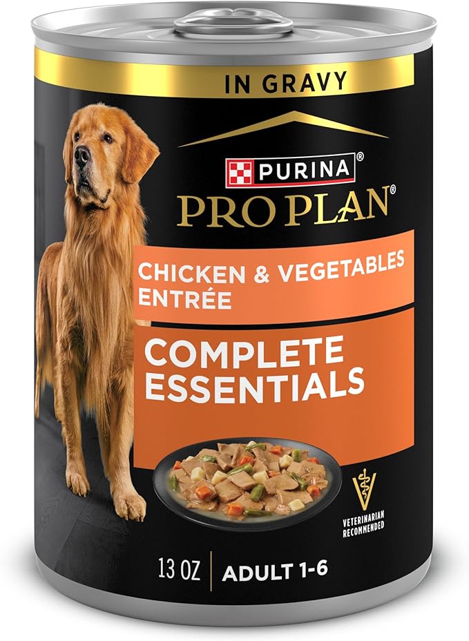 Purina Pro Plan Complete Essentials Slices Chicken and Vegetables Entree in Wet Dog Food Gravy - (Pack of 12) 13 oz. Cans