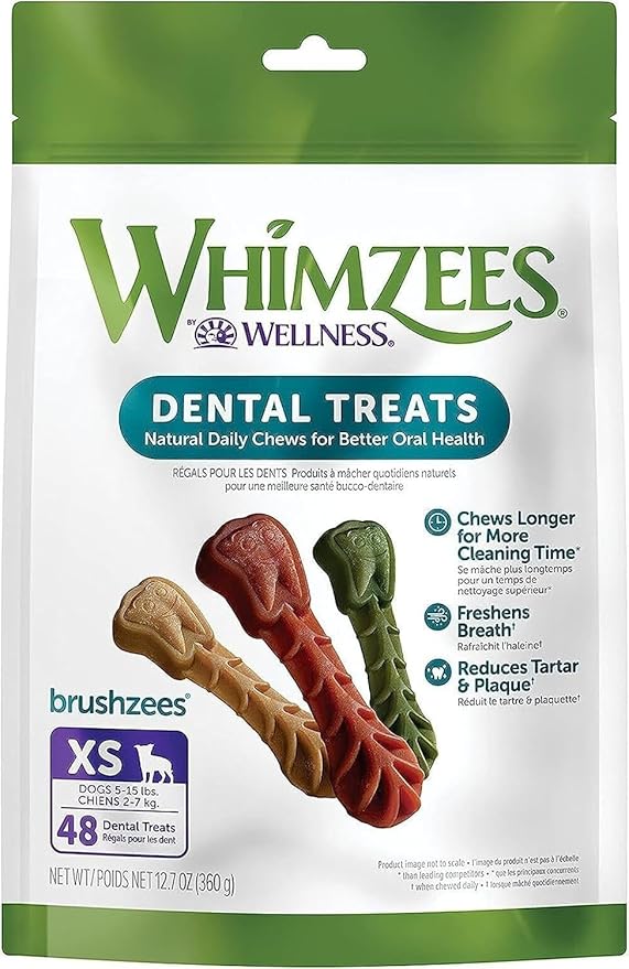 Whimzees Dental Dog Treats - Natural Grain-Free Chews for Healthy Teeth & Gums - Variety Pack - Small Breeds - Vegetarian Dental Care Snacks (2-Pack)