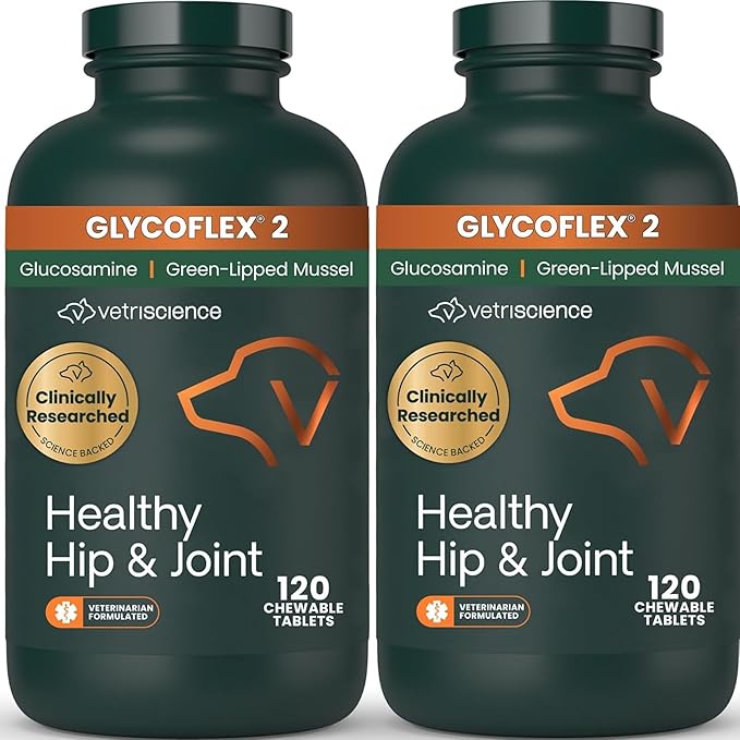 VETRISCIENCE Glyco Flex® 2 Hip and Joint Supplement for Dogs, Chewable Tablets (2 pack)