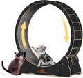 Homegroove Cat Wheels for Indoor Cats, 43" Large Cat Exercise Running Treadmill Wheel with Carpeted Runway for Kitty’s Longer Life, Black(L)