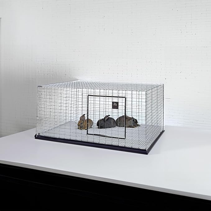 Pet Lodge® Wire Rabbit Hutch | Rust Resistant Galvanized Wire Mesh | Easy to Assemble Stackable Rabbit Cage | Made in USA | 30 X 36