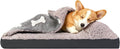 Dog Bed with Cover Pillow Blanket Attached, 30''X20'' Washable Rectangle Hooded Cozy Cave Cat Puppy Calming Crate Bed & Removable Cover, Indoor Covered Kennel Furniture Couch Sofa for Small Medium Pet