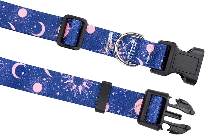Dog Collar for Small Dogs Cats, Soft Comfy Pet Collar for Small Medium Large Dogs, Universe Pattern for Boy Girl Puppy Dogs Cats(Universe,XS)