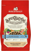 Stella & Chewy's SuperBlends Raw Coated Wholesome Grains Wild-Caught Whitefish & Salmon Recipe with Superfoods, 3.5 lb. Bag
