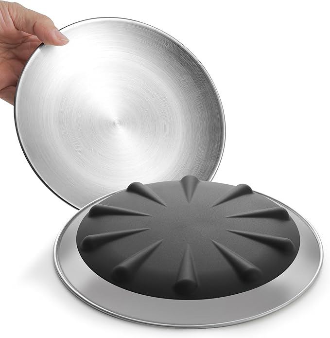 WROSWT 304 Stainless Steel Cat Plates for Wet food, 6.7" Shallow/Wide Whisker Friendly Cats Food Bowls, Non-Slip Silicone Base,Easy to Clean Indoor Cat Feeding Dishes, 2 Pack