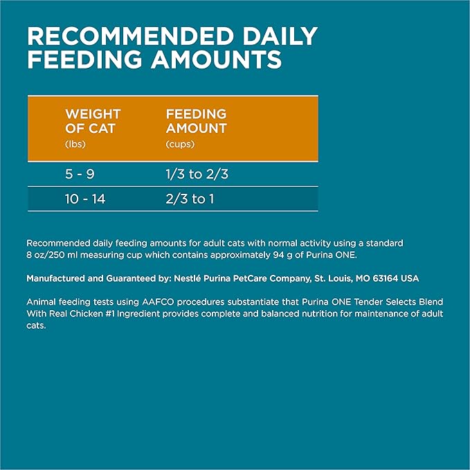 Purina ONE Natural Dry Cat Food, Tender Selects Blend With Real Chicken - 7 lb. Bag