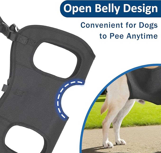 Dog Lifting Harness, Adjustable Full Body Support Sling for Large Dogs, Front and Rear Leg Mobility Aid for Elderly, Injured, Disabled, or Recovering Pets Walking Assistance (L)