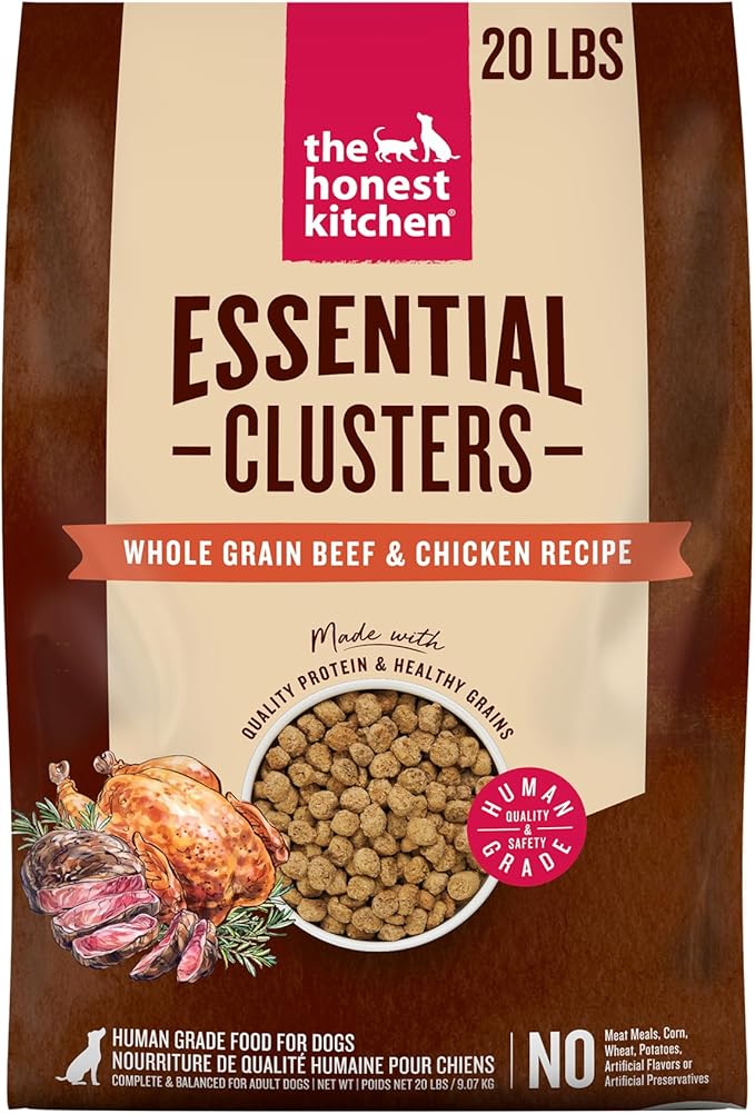The Honest Kitchen Human Grade Essential Clusters Dry Dog Food, Whole Grain Beef & Chicken 20 lb Bag