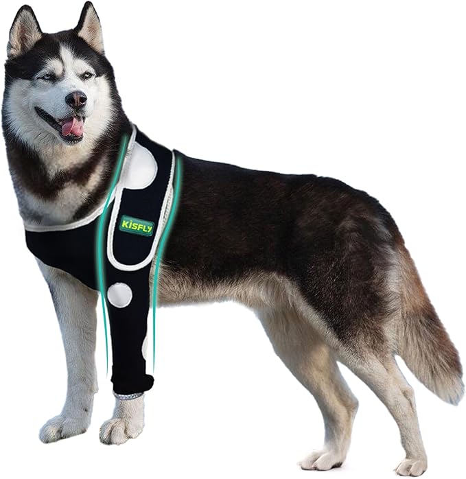 Dog Shoulder Brace for Front Leg, Breathable Elbow Protector, Helps Prevent Hygroma, Calluses, Pressure Sores and Licking, Provides Joint Support, Left Leg, Size M