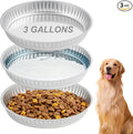 Zonon 3 Pcs 3 Gallon Galvanized Steel Feeding Food Steel Pans 17.7 inches Galvanized Oil Drain Pans Utility Bowl for Livestock Pet Dog Ducks Horses Feeder