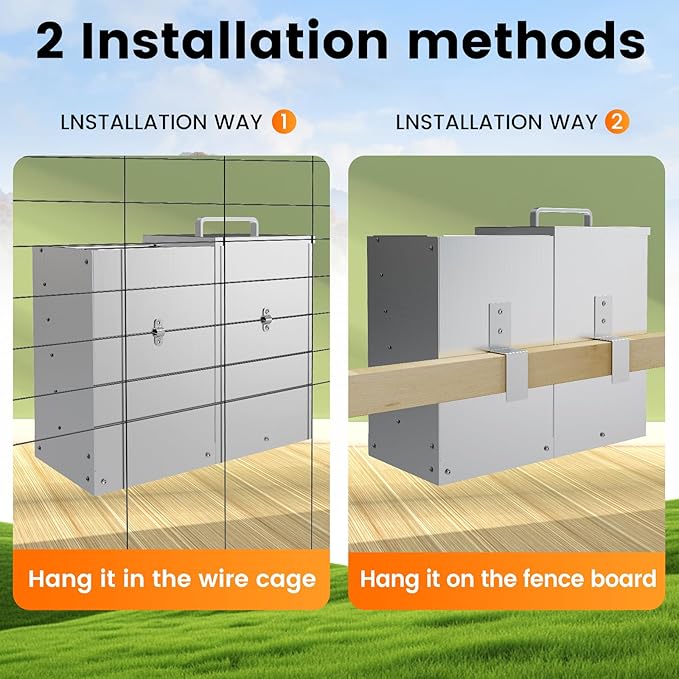 Automatic Rabbit Feeders for Cage Hay Feeder 4.5L Bunny Feeder Stainless Steel Rabbit Food Dispenser for Guinea Pig Squirrel Small Animals Trough
