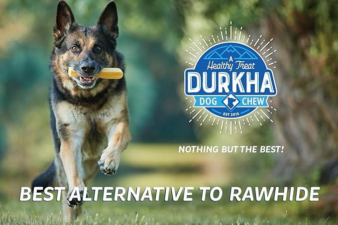 Durkha Yak Cheese Chews: Himalayan Yak Cheese Dog Chews- Natural, Healthy & Long Lasting Dog Treats - Grain, Gluten & Lactose-Free Rawhide Alternatives, For Dogs 65 lbs and Smaller, Single Extra Large