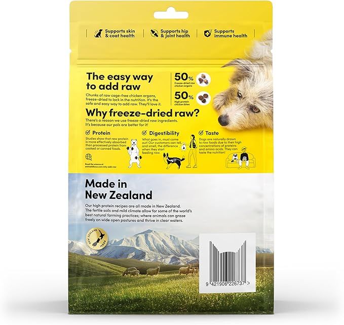 Raw Freeze Dried Dog Food RawMix50 Premium Cage-Free Chicken Recipe, Protein Rich, Includes Kibble, Non-GMO, No Wheat or Corn, 12 oz