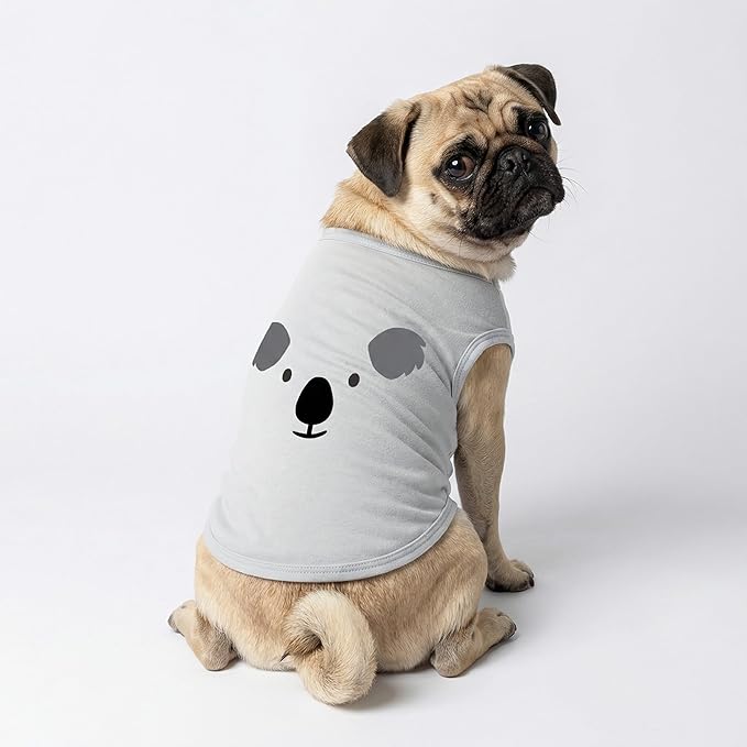 Fitwarm 3 Pack Hippo Sheep Koala Dog Shirt, Summer Clothes for Small Dogs Boy Girls, Funny Pet Outfit, Black, White, Gray, Blue, XS