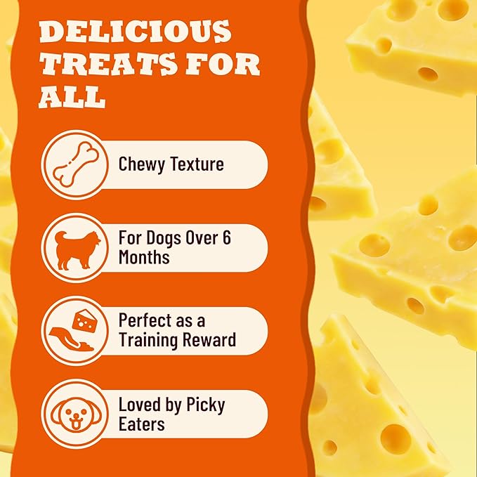 14.1oz Pumpkin Cheese Dog Treats - High-Protein Cheese Treats for Digestive Health & Calcium Support - Natural Chewy Puppy Training Snacks