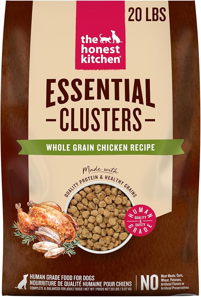 The Honest Kitchen Human Grade Essential Clusters Dry Dog Food, Whole Grain Chicken 20 lb Bag