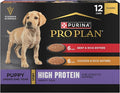 Purina Pro Plan Sport High Protein Wet Puppy Food Beef and Rice Entree and Chicken and Rice Entree Variety Pack - (Pack of 12) 13 oz. Cans