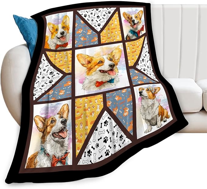 Corgi Throw Blanket Corgi Puppy Stuff Gifts for Dog Lover Kids Girls Boys Adults Women Men Soft Cozy Warm Plush Fluffy Fuzzy Fleece Blanket Decor 40''X50''