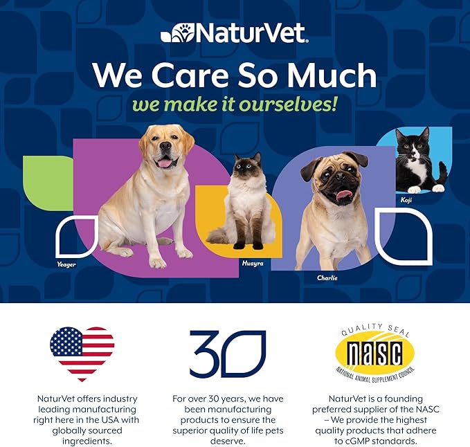NaturVet All-in-One Dog Supplement - for Joint Support, Digestion, Skin, Coat Care – Dog Multivitamins with Minerals, Omega-3, 6, 9 – Wheat-Free Vitamins for Dogs – 60 Soft Chews