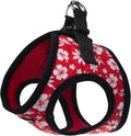 Bark Appeal Red Hibiscus Step-in Dog Harness for XS to Small Sized Pets – Updated Sizing, Re-Measuring is Essential – Soft Vest Harness – Anti-Choke with Adjustable Strap & Heavy Duty Clip – S