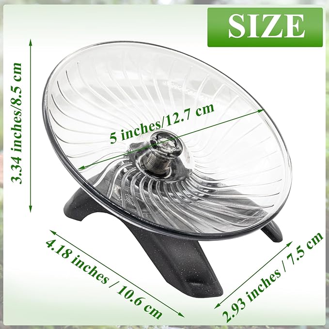 Hermit Crab Exercise Wheel - Silent Running Wheel for Crab Tank Accessories - Small Animal Wheel for Hamster Gerbils Hedgehogs