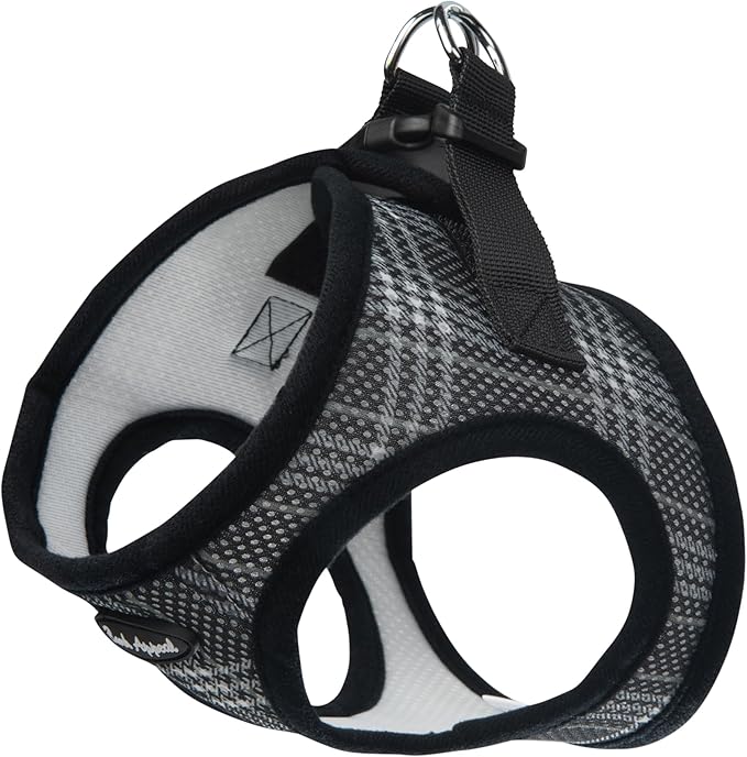 Bark Appeal Black Plaid Step-in Dog Harness for Large to X-Large Sized Pets – Updated Sizing, Re-Measuring is Essential – Soft Vest Harness – Anti-Choke with Adjustable Strap & Heavy Duty Clip – XL