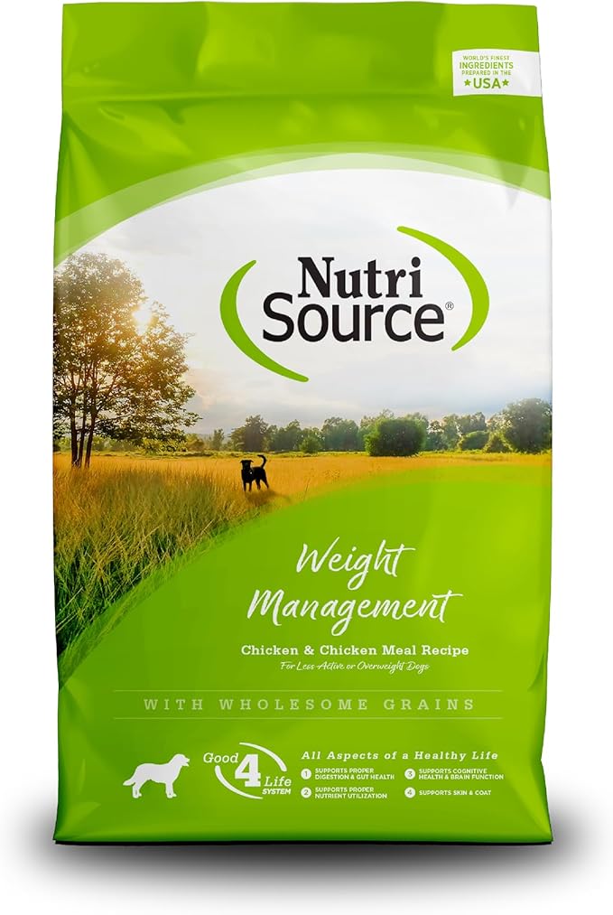 NutriSource Weight Management Dry Dog Food, Chicken and Chicken Meal, 4LB