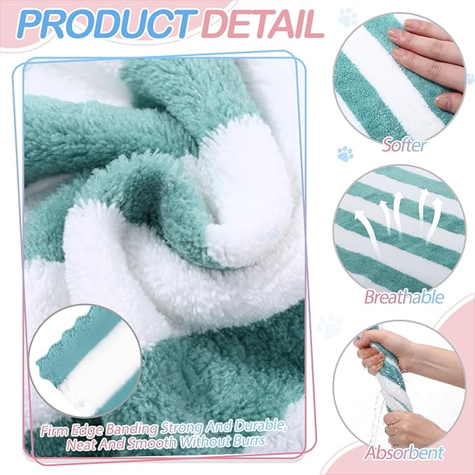 Moukeren 20 Pcs Guinea Pig Fleece Bedding Blankets Bulk Washable Small Animal Fleece Cage Liners Pet Sleeping Mat Cover for Hamster Chinchilla Rabbit Hedgehog (12 x 12 Inch,Striped Style,Multicolor)