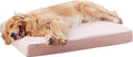 WATANIYA PET Memory Foam Orthopedic Large Dog Bed, Washable Dog Bed for Crate with Cooling Gel Mattress, Waterproof Liner and Plush Removable Cover for Extra Large Dogs (Pink)