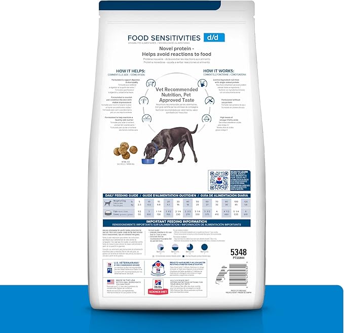 Hill's Prescription Diet d/d Food Sensitivities Dry Dog Food, Potato & Venison, 25 lb. Bag